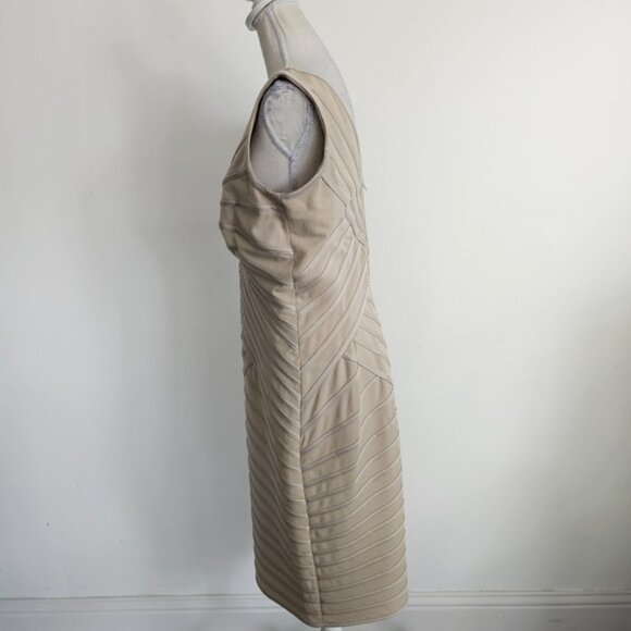 Tadashi Shoji Cream Champagne Bandage Dress - Picture 4 of 9